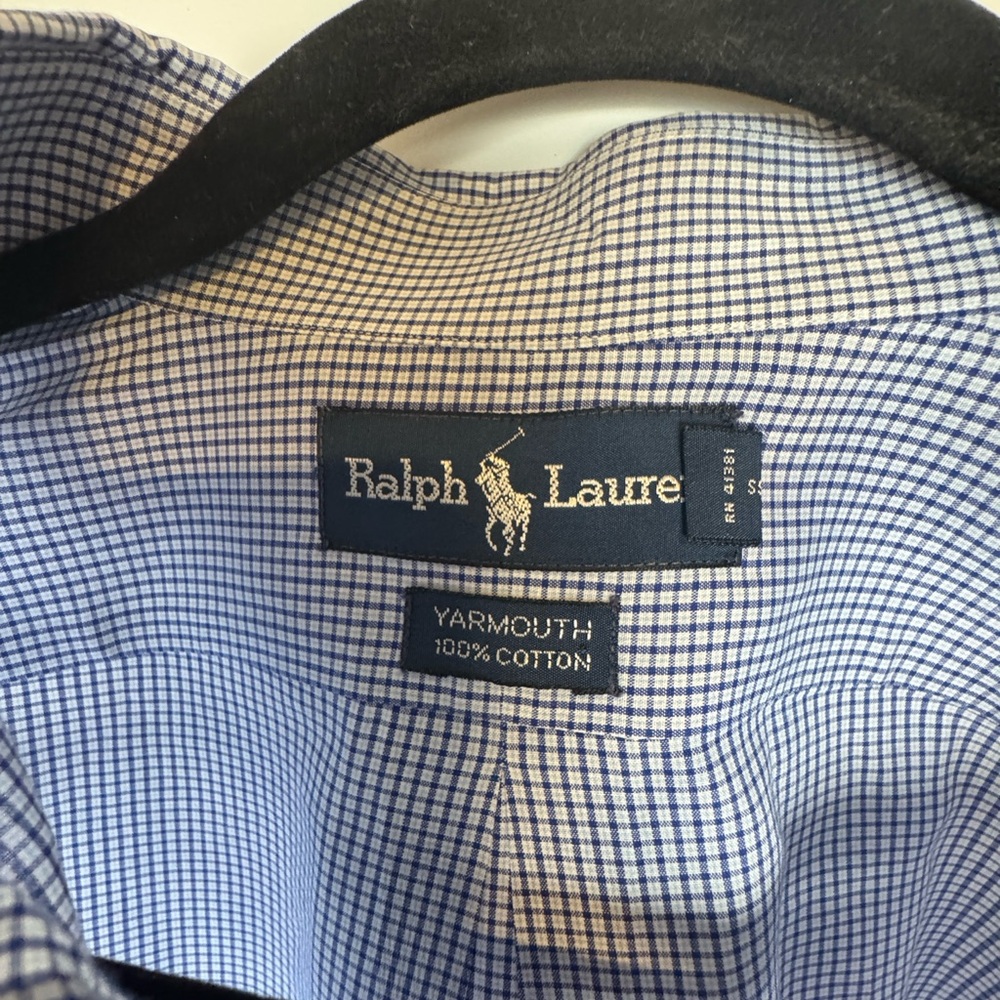 Ralph Lauren Navy and White Checkered Shirt